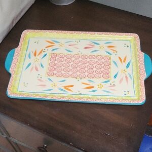 Temp-Tations Multicolor Floral Serving Tray
